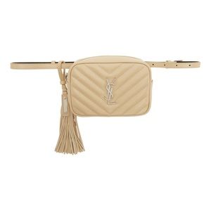 Saint Laurent YSL Beige Calfskin leather Lou Monogram Belt Bag size 85